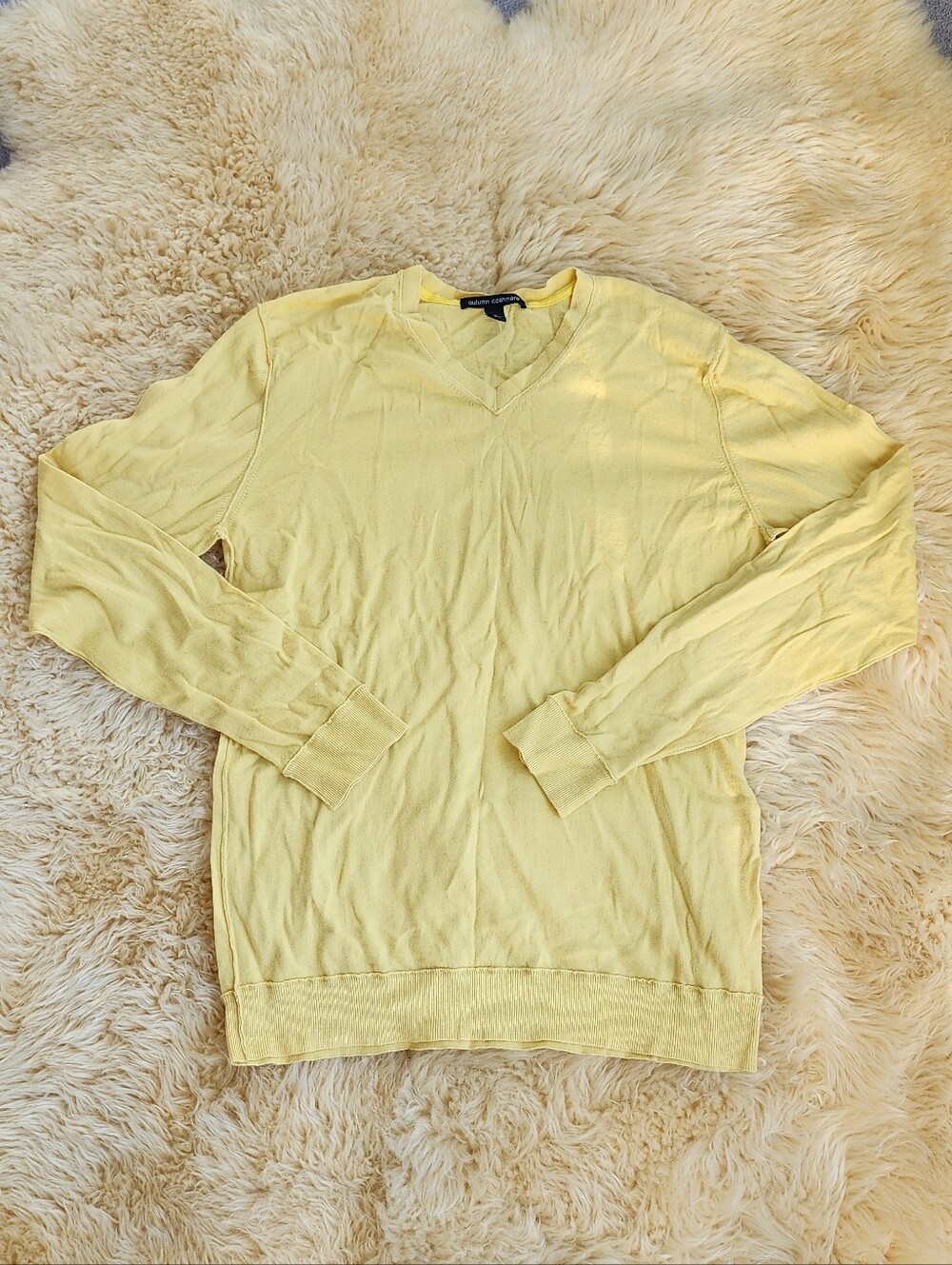 Autumn Cashmere Pale Yellow V-Neck Women's Sweater